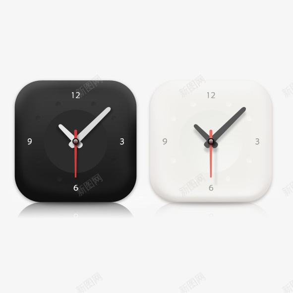 黑白时钟图标psd_新图网 https://ixintu.com 黑白时钟时钟设计时钟图标闹钟