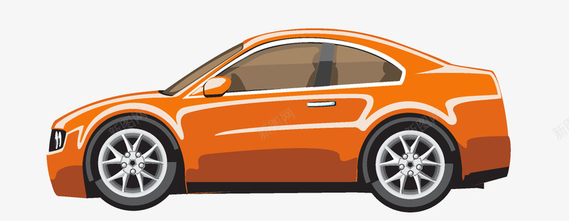 卡通手绘橙色的汽车png免抠素材_新图网 https://ixintu.com 创意 动漫动画 卡通汽车 手绘 橙色的汽车 车辆