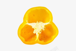 空空的黄色美味被切开的黄灯笼椒实物高清图片