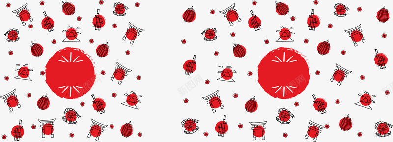 红色圆圈背景png免抠素材_新图网 https://ixintu.com 创意红色背景 手绘圆圈背景 日本元素背景