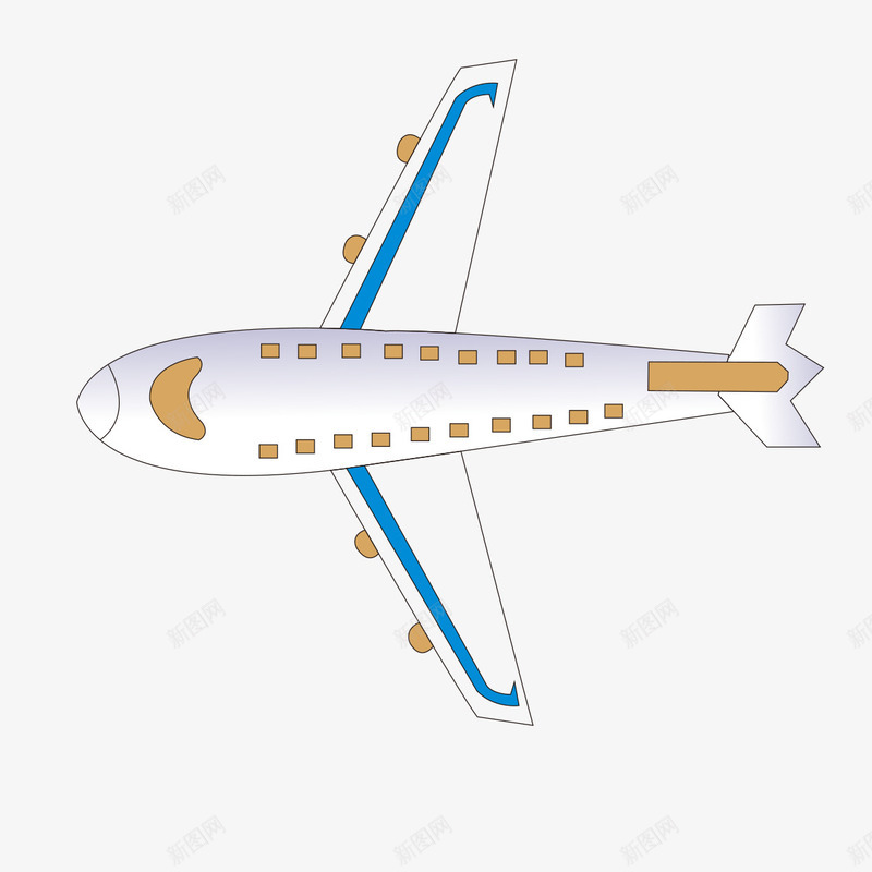卡通白色飞机模型png免抠素材_新图网 https://ixintu.com 卡通 白色 飞机 飞机模型