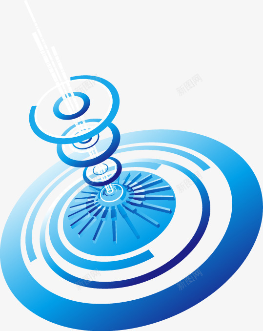 蓝色科技数码漩涡圆圈png免抠素材_新图网 https://ixintu.com 圆圈 数码 漩涡 科技 蓝色