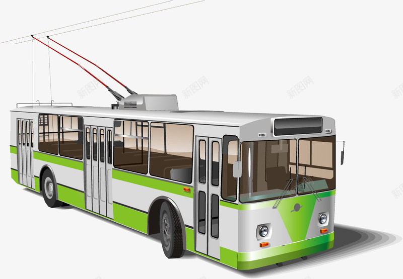 有轨电车png免抠素材_新图网 https://ixintu.com 现代风格 电车 电车模型 青白色