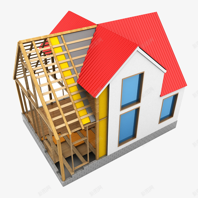概念房屋建筑png免抠素材_新图网 https://ixintu.com 3d模型 图纸装饰 房子 模型 立体