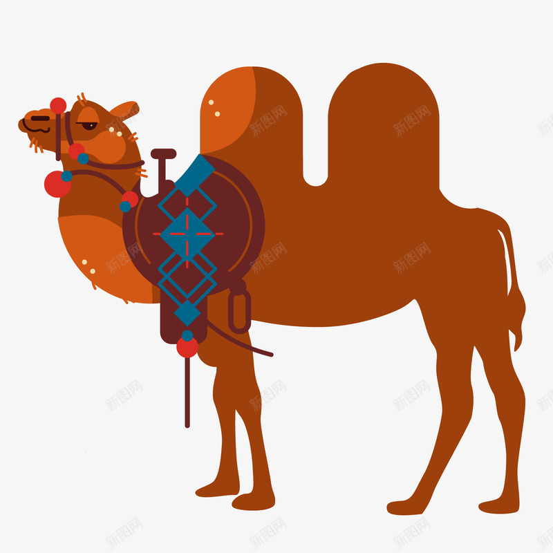 一只骆驼矢量图ai免抠素材_新图网 https://ixintu.com PNG免抠图下载 动物 卡通 双峰驼 旅游 沙漠 矢量图 装饰 驼峰