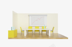 时钟模型会议室房间高清图片