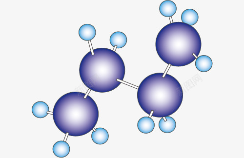 丁烷球棍模型png免抠素材_新图网 https://ixintu.com 丁烷球棍 手绘 模型 蓝色 高分子
