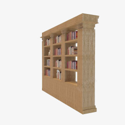 家具模型木质书架素材