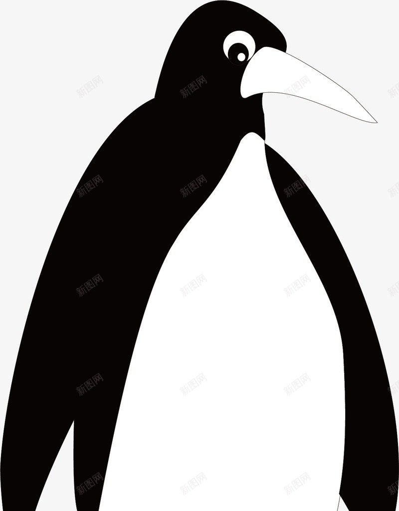 黑白企鹅矢量图图标ai_新图网 https://ixintu.com 企鹅 动物 黑白 矢量图