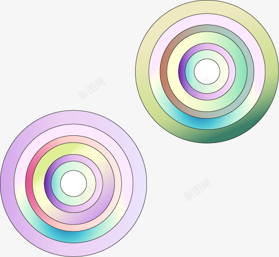彩色多层圆圈png免抠素材_新图网 https://ixintu.com 圆圈彩色 彩色圆圈 艺术 装饰