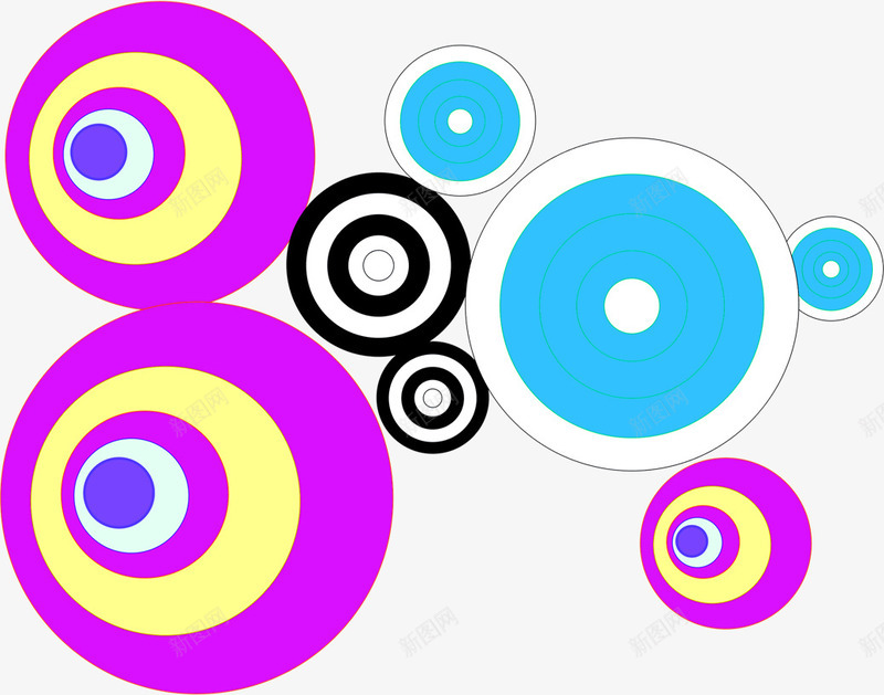 创意不同色彩圆圈png免抠素材_新图网 https://ixintu.com 不同 创意 圆圈 色彩 设计