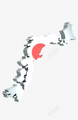 商务地图立体日本商务感地图高清图片