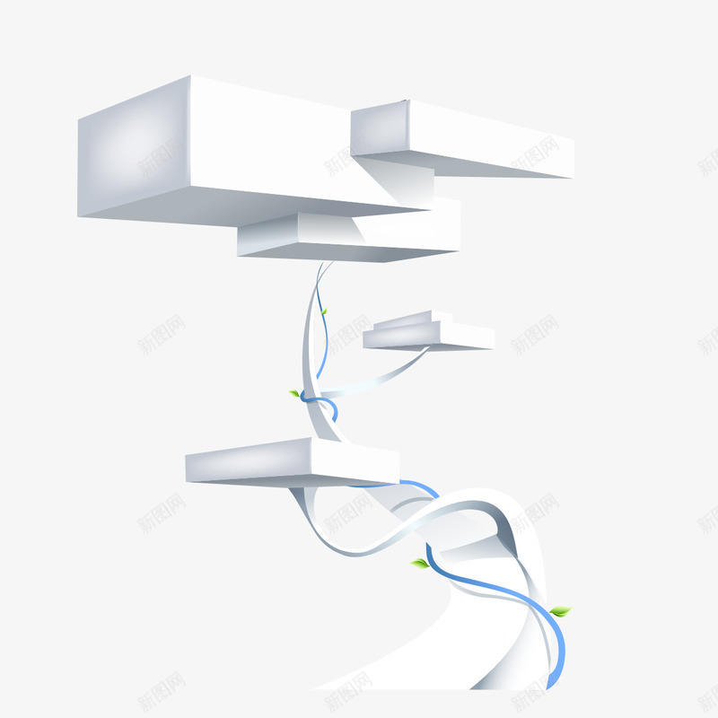 楼梯模型png免抠素材_新图网 https://ixintu.com 楼梯 楼梯模型 模型 白色楼梯