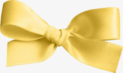 黄色丝绸蝴蝶结素材