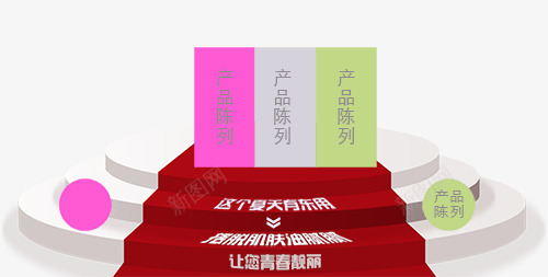 化妆品产品展台png免抠素材_新图网 https://ixintu.com 化妆品产品展台 淘宝护肤品产品陈列 舞台