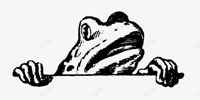 青蛙小矮人黑白线稿图标png_新图网 https://ixintu.com 小矮人 素描 青蛙 黑白线稿
