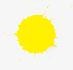 手绘黄色水渍圆圈素材