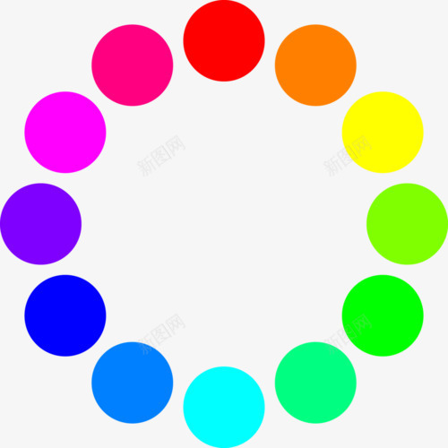 色彩圆圈png免抠素材_新图网 https://ixintu.com 十二色 圆圈 圆形