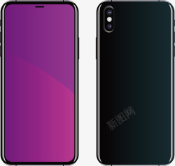 紫色界面手机模型素材
