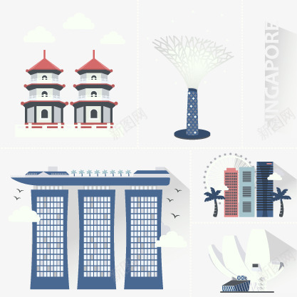 新加坡著名建筑png免抠素材_新图网 https://ixintu.com 建筑 新加坡 旅游 装饰