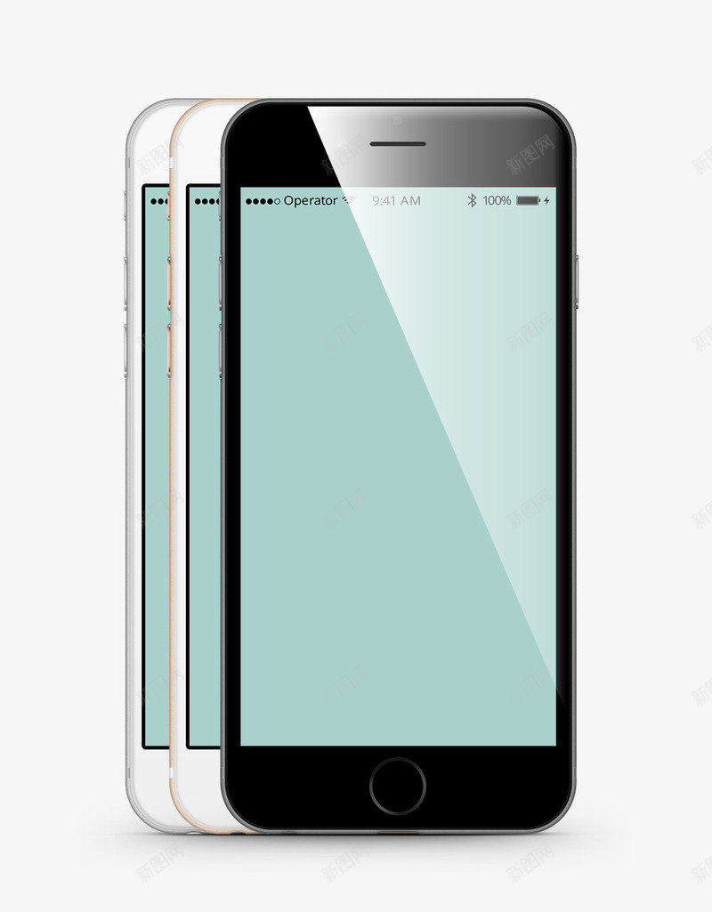iPhone6png免抠素材_新图网 https://ixintu.com iPhone6 竖着的手机 苹果6手机 苹果模型机 黑白金