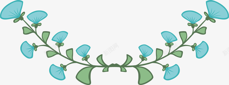 蓝色牵牛花标题框png免抠素材_新图网 https://ixintu.com 牵牛花 牵牛花标题框 牵牛花藤 野花