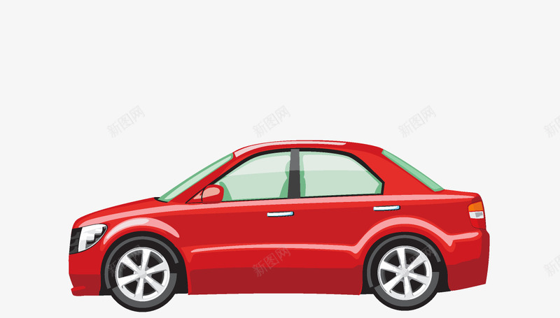 卡通手绘红色汽车png免抠素材_新图网 https://ixintu.com 创意 动漫动画 卡通汽车 手绘 红色的汽车 车辆