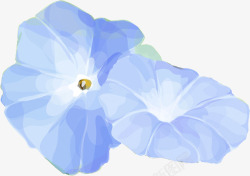 创意合成蓝色形状花卉素材