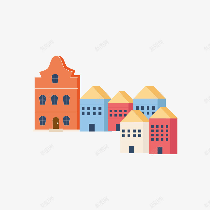 彩色方块建筑群模型png免抠素材_新图网 https://ixintu.com 建筑模型 彩色 方块建筑 模型 矢量建筑