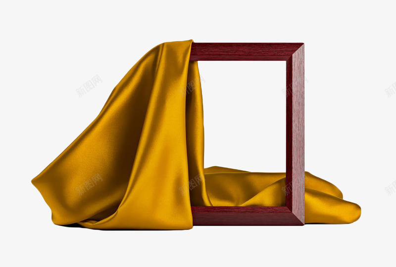 金色绸布相框png免抠素材_新图网 https://ixintu.com 丝绸 布 布料 木框 相框 绸布 绸缎 金色 金色绸缎