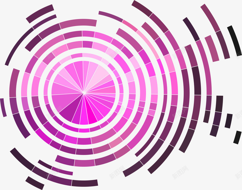 紫色渐变圆圈png免抠素材_新图网 https://ixintu.com 免抠PNG 图案 圆圈 渐变 紫色 线条 背景 边框纹理