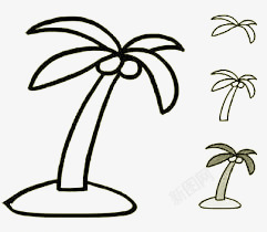 椰子树简笔画素材