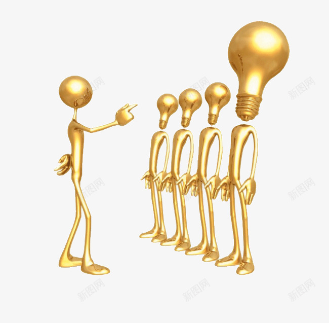 3D人物图标png_新图网 https://ixintu.com 小人图标矢量 手绘图案 金色3D人物模型