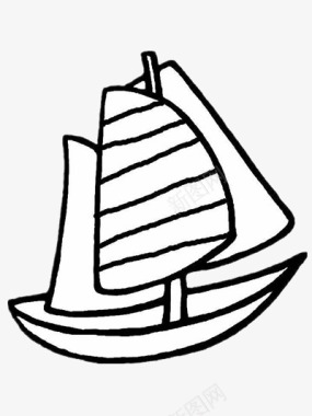 简笔画帆船图标图标