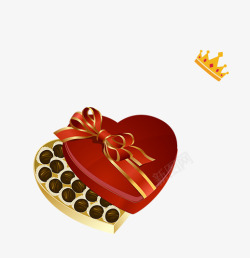 红色爱心盒装巧克力装饰图案素材