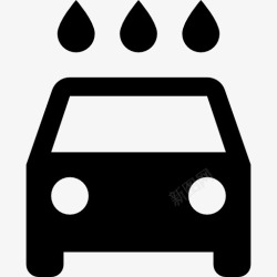 两滴水滴洗车图标高清图片