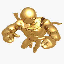 金色立体超人模型素材
