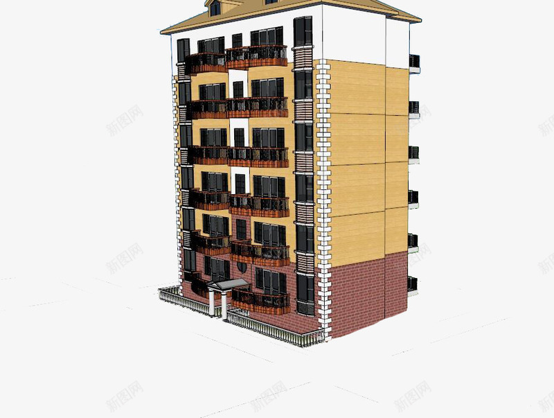 黄红色房子模型png免抠素材_新图网 https://ixintu.com 免扣素材 小型建筑 房子模型 黄红色