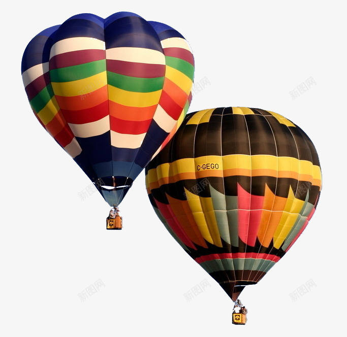 载人热气球png免抠素材_新图网 https://ixintu.com 享受 天空 欣赏 漂浮 热气球