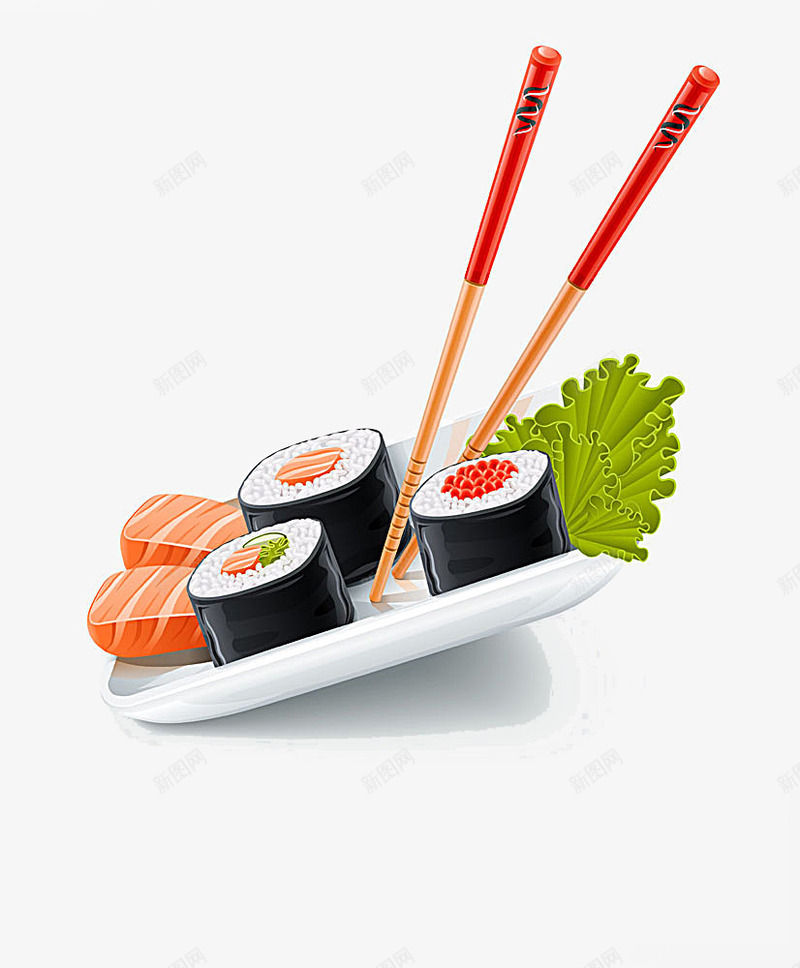 日本寿司装饰png免抠素材_新图网 https://ixintu.com 寿司 手绘 日系 食物