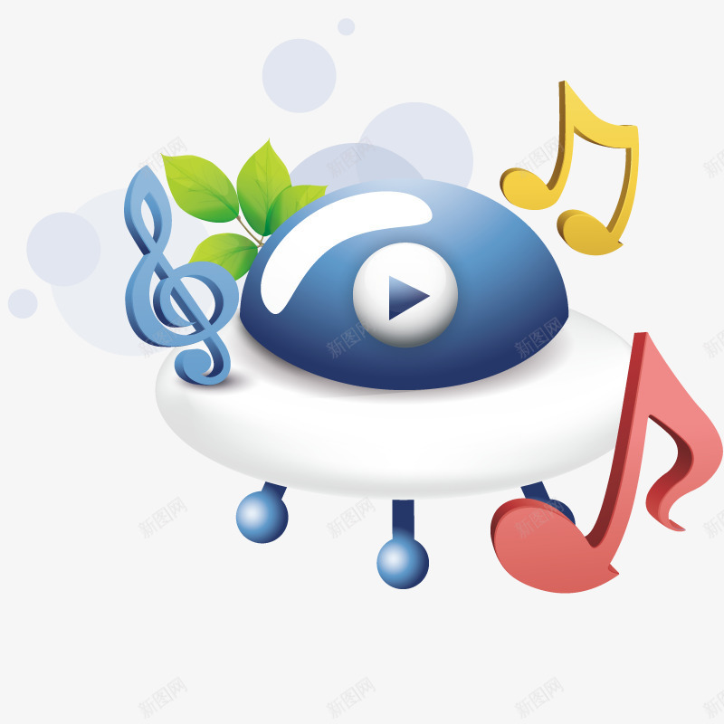 音乐乐符png免抠素材_新图网 https://ixintu.com 形状 手绘 播放器 模型 符号