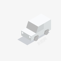 套件模型可爱的灰白色卡车矢量图高清图片