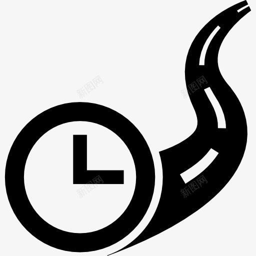 时钟在路上旅行时间的象征图标png_新图网 https://ixintu.com 旅游 旅行 时钟 时间 标志 符号 路 道路 道路图标
