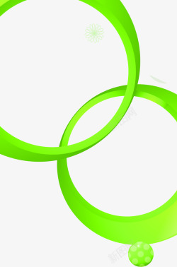 扁平风格质感绿色的圆圈素材