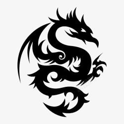 黑白轮廓动物图案素材