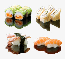 青菜饭团海鲜寿司高清图片