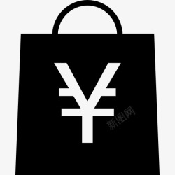 日本的钱购物袋与日元符号图标高清图片
