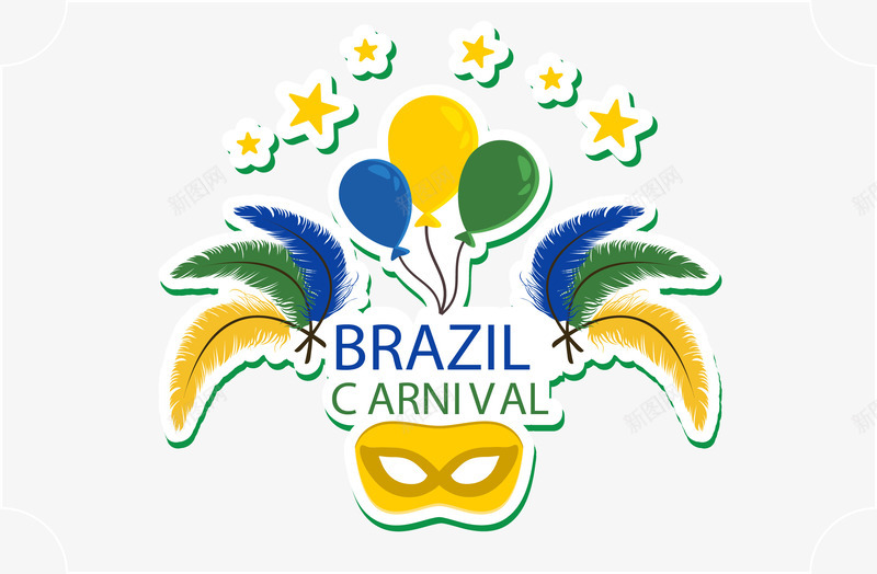 巴西狂欢节海报png免抠素材_新图网 https://ixintu.com 巴西 派对 狂欢节 矢量素材 节日海报 面罩
