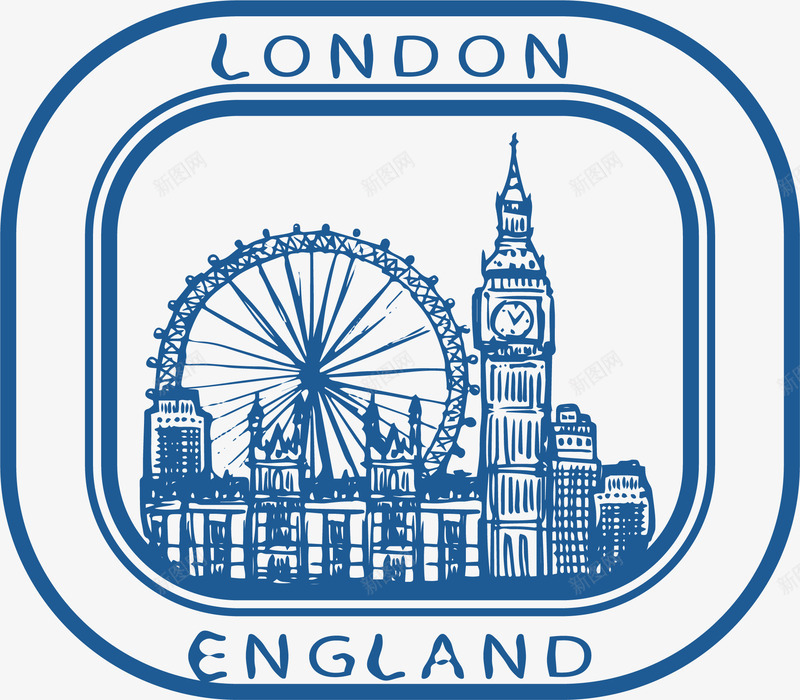 英国伦敦邮票png免抠素材_新图网 https://ixintu.com 伦敦大笨钟 国际旅游 旅游纪念 英国伦敦