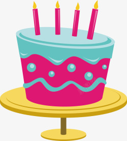 插着蜡烛的蛋糕卡通手绘生日蛋糕矢量图图标高清图片